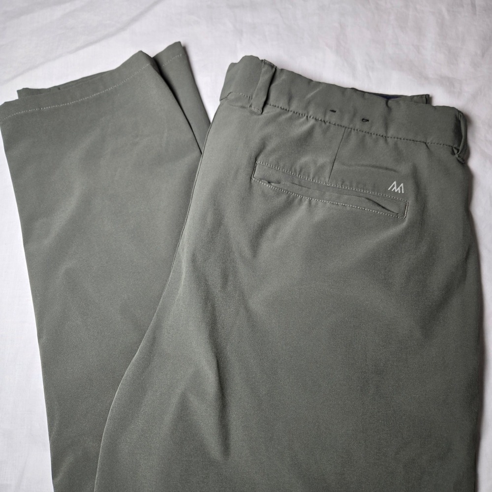 Mizzen+Main Helmsman Slim Pants Mens 38x34 Olive Green Chino 1BO-1446